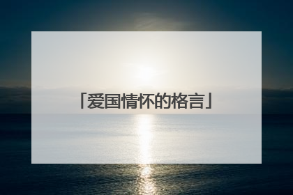 爱国情怀的格言