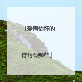爱国情怀的诗句有哪些