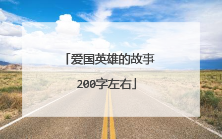 爱国英雄的故事 200字左右