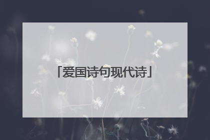 爱国诗句现代诗