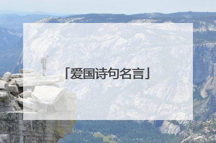 爱国诗句名言