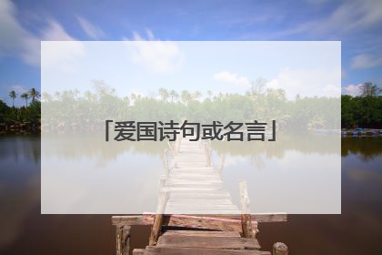 爱国诗句或名言