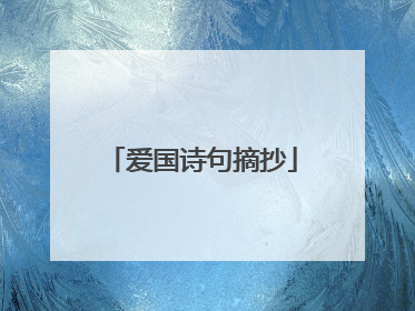 爱国诗句摘抄