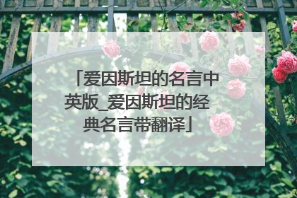 爱因斯坦的名言中英版_爱因斯坦的经典名言带翻译