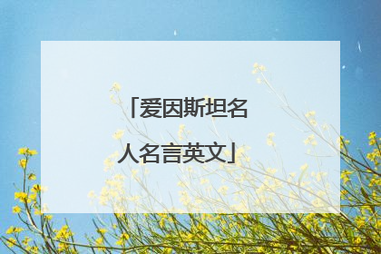 爱因斯坦名人名言英文