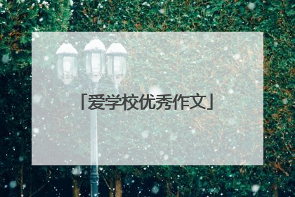 爱学校优秀作文