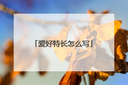 爱好特长怎么写