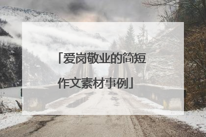 爱岗敬业的简短作文素材事例