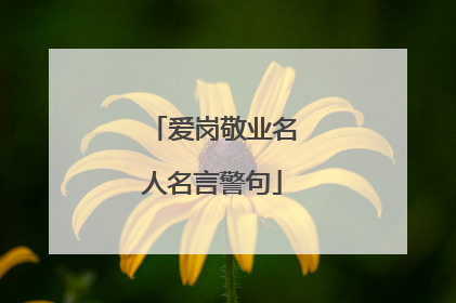 爱岗敬业名人名言警句