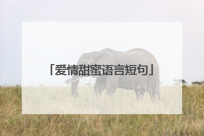爱情甜蜜语言短句