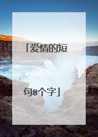 爱情的短句8个字