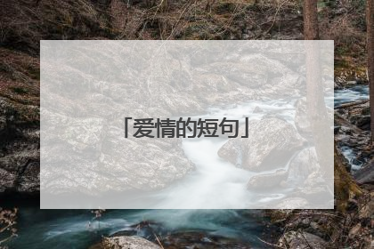 爱情的短句