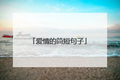 爱情的简短句子