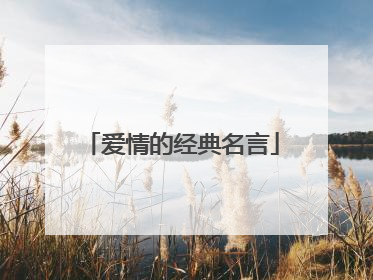 爱情的经典名言