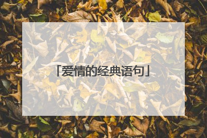 爱情的经典语句