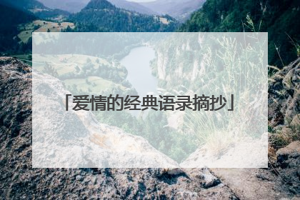 爱情的经典语录摘抄