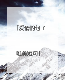 爱情的句子唯美短句