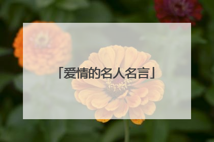 爱情的名人名言
