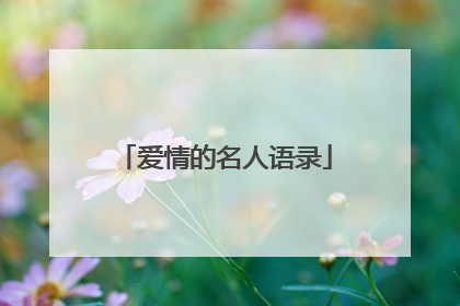 爱情的名人语录