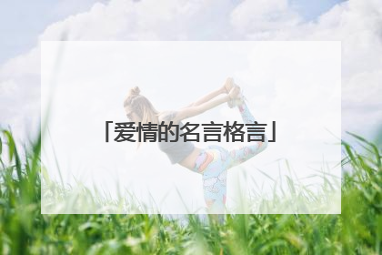 爱情的名言格言