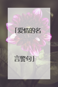爱情的名言警句