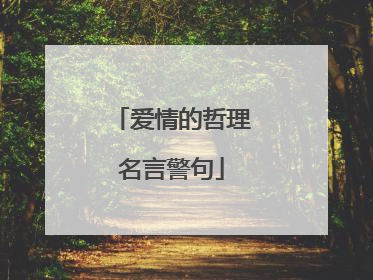 爱情的哲理名言警句