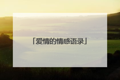 爱情的情感语录