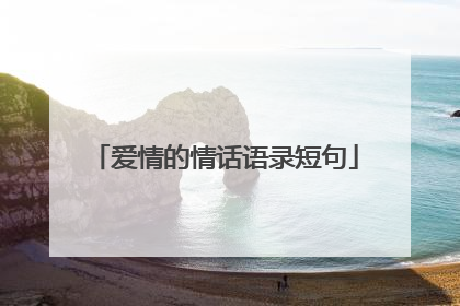 爱情的情话语录短句