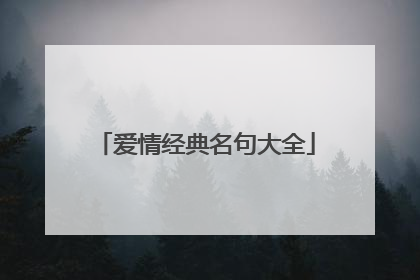 爱情经典名句大全
