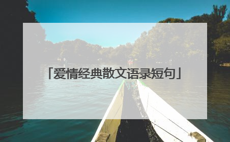 爱情经典散文语录短句