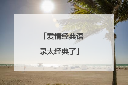爱情经典语录太经典了