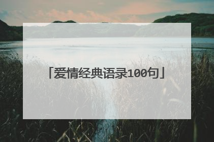 爱情经典语录100句