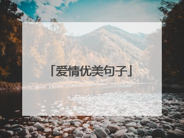 爱情优美句子