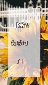 爱情伤感句子