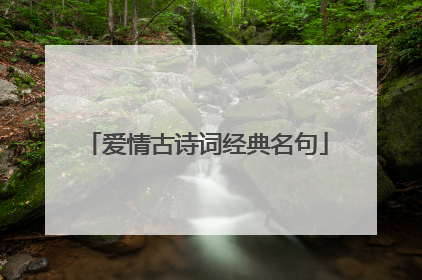 爱情古诗词经典名句