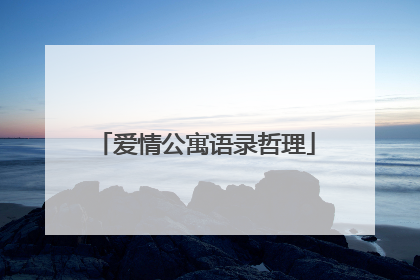 爱情公寓语录哲理
