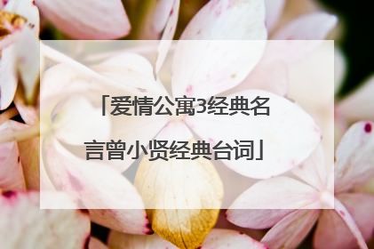 爱情公寓3经典名言曾小贤经典台词