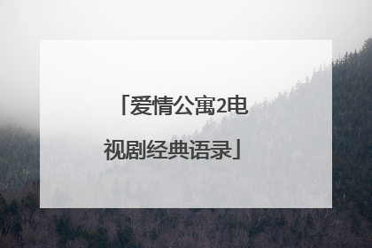 爱情公寓2电视剧经典语录
