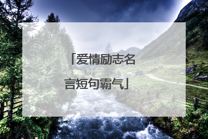 爱情励志名言短句霸气