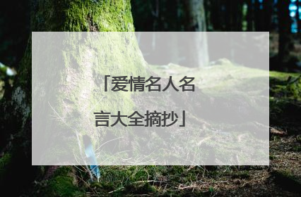 爱情名人名言大全摘抄