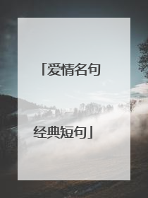 爱情名句经典短句