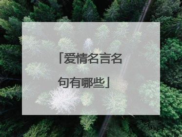 爱情名言名句有哪些