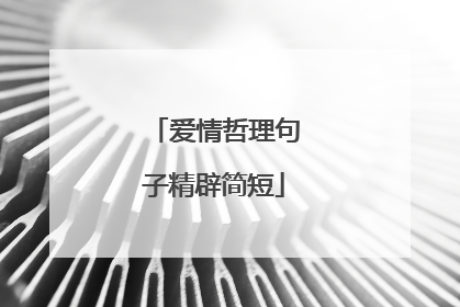 爱情哲理句子精辟简短