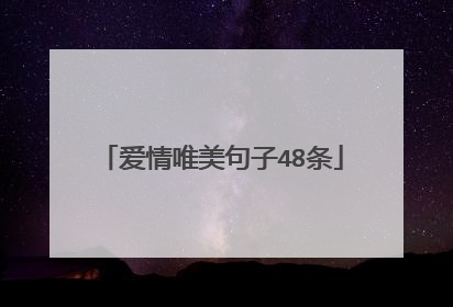 爱情唯美句子48条