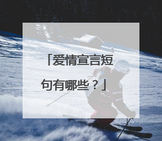 爱情宣言短句有哪些?
