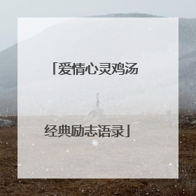 爱情心灵鸡汤经典励志语录