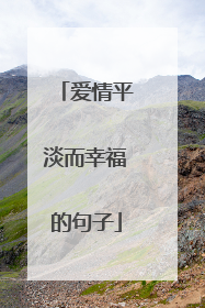爱情平淡而幸福的句子