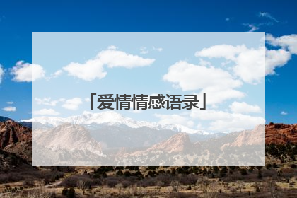 爱情情感语录
