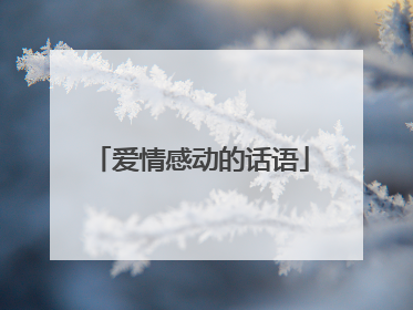 爱情感动的话语