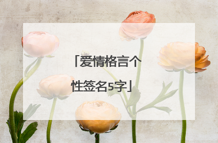 爱情格言个性签名5字